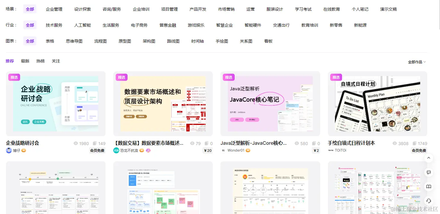 一款汇聚 精美UI+AI内容生成助手 的实用白板工具