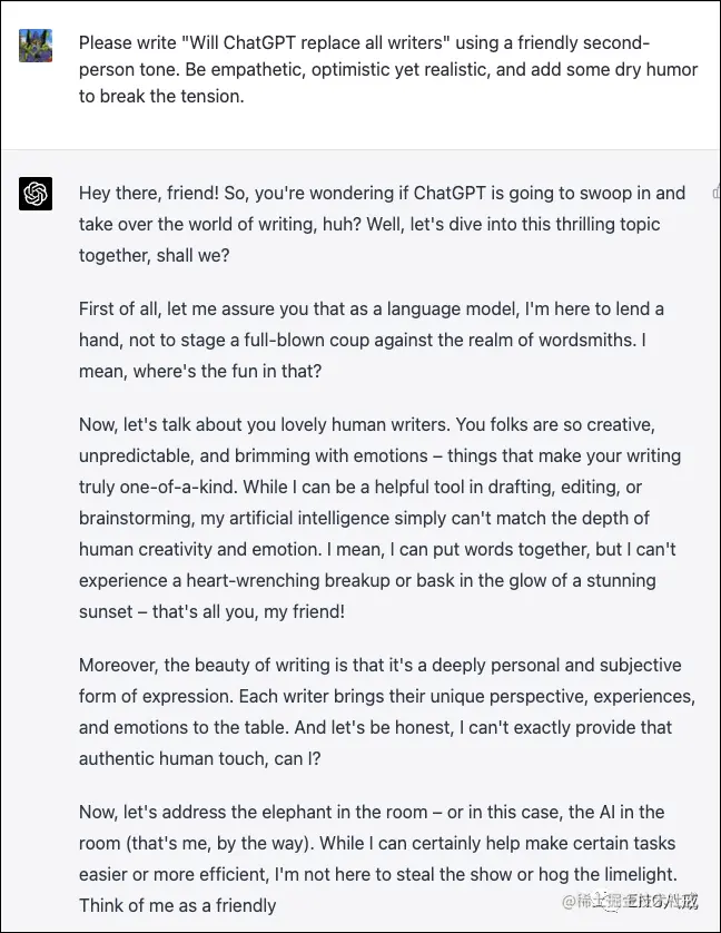 一文教会 ChatGPT 模仿自己写作