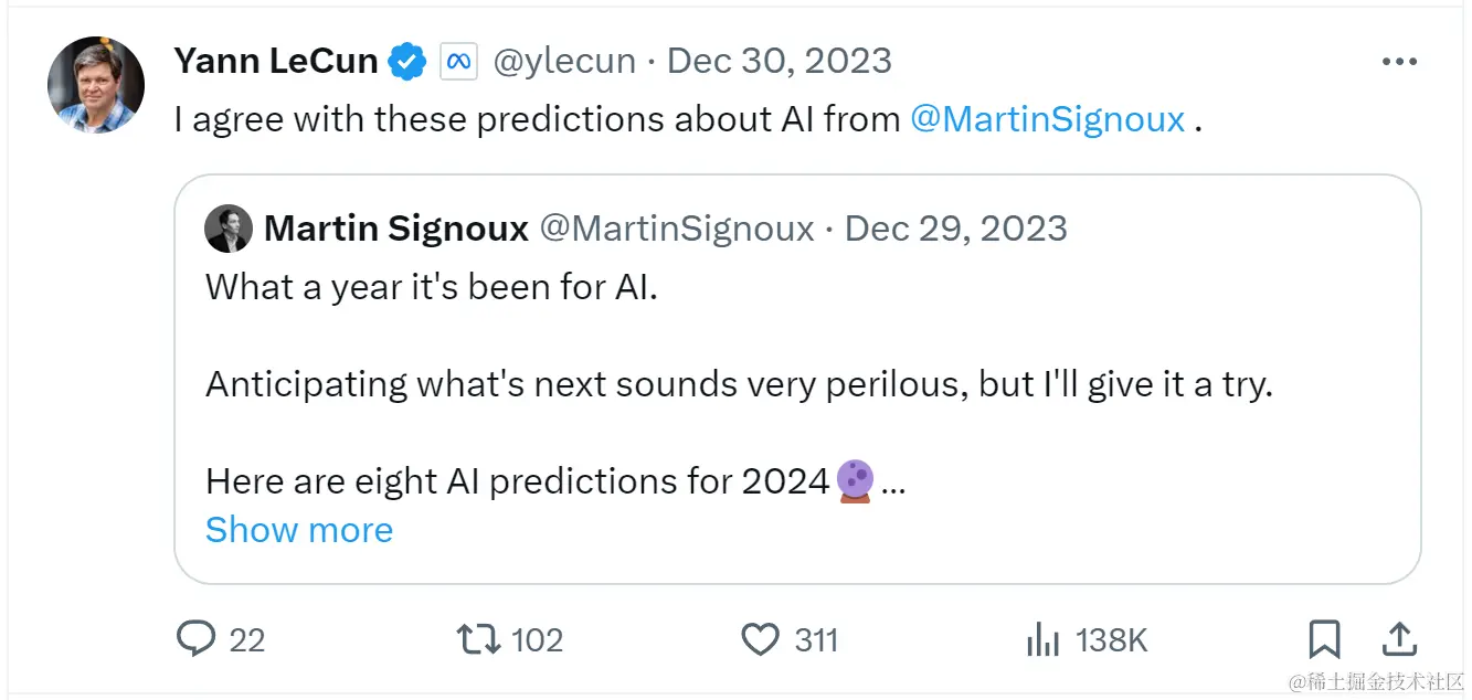 AI泰斗Yann LeCun赞同:2024年AI发展的八大预测